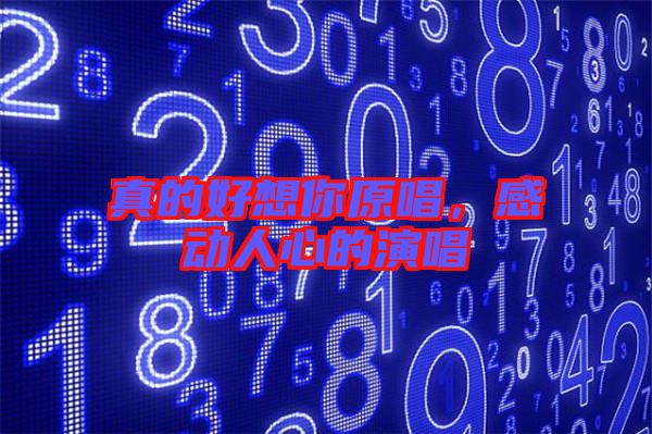 真的好想你原唱，感動人心的演唱
