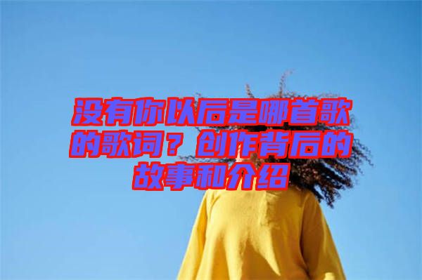 沒有你以后是哪首歌的歌詞？創(chuàng)作背后的故事和介紹