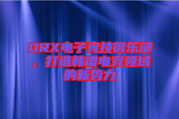 DRX電子競(jìng)技俱樂部，打造韓國電競(jìng)領(lǐng)域的新勢(shì)力
