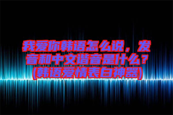 我愛你韓語怎么說，發(fā)音和中文諧音是什么？(韓語愛情表白神器)