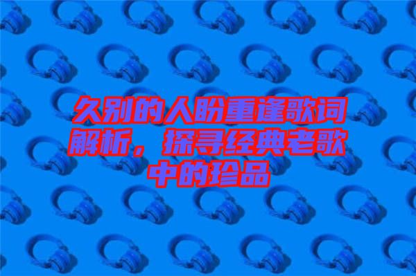 久別的人盼重逢歌詞解析，探尋經(jīng)典老歌中的珍品