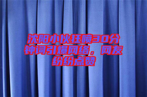 沈陽小伙狂噴30分鐘詞引爆網(wǎng)絡(luò)，網(wǎng)友紛紛點贊