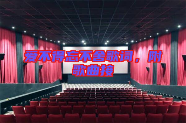 愛不得忘不舍歌詞，附歌曲接