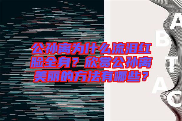 公孫離為什么流淚紅臉全身？欣賞公孫離美麗的方法有哪些？