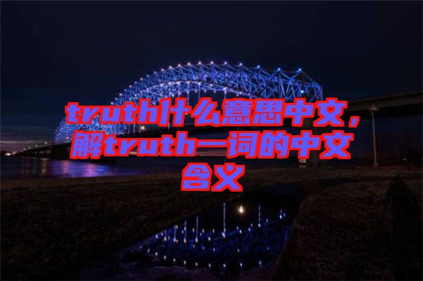 truth什么意思中文，解truth一詞的中文含義