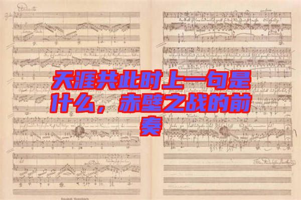 天涯共此時(shí)上一句是什么，赤壁之戰(zhàn)的前奏