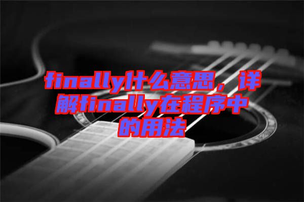 finally什么意思，詳解finally在程序中的用法
