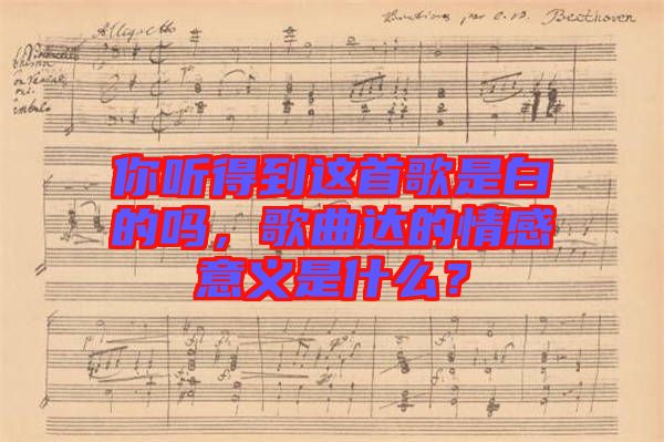你聽得到這首歌是白的嗎，歌曲達(dá)的情感意義是什么？