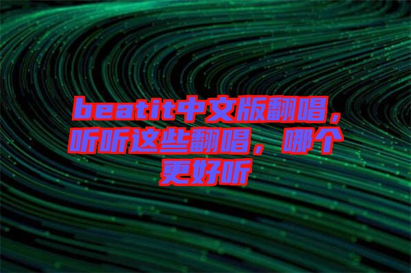 beatit中文版翻唱，聽聽這些翻唱，哪個(gè)更好聽