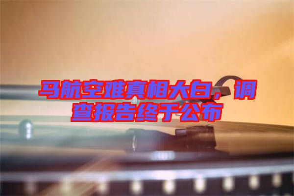 馬航空難真相大白，調(diào)查報告終于公布