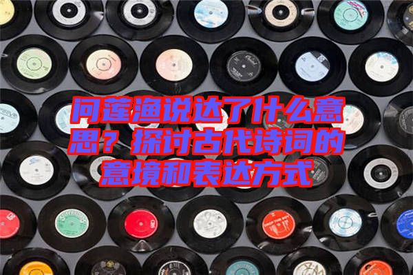 問(wèn)蓮漁說(shuō)達(dá)了什么意思？探討古代詩(shī)詞的意境和表達(dá)方式
