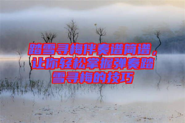 踏雪尋梅伴奏譜簡譜，讓你輕松掌握彈奏踏雪尋梅的技巧