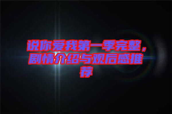 說你愛我第一季完整，劇情介紹與觀后感推薦