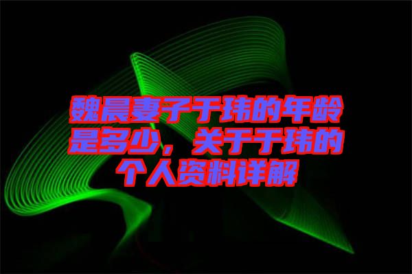 魏晨妻子于瑋的年齡是多少，關(guān)于于瑋的個人資料詳解