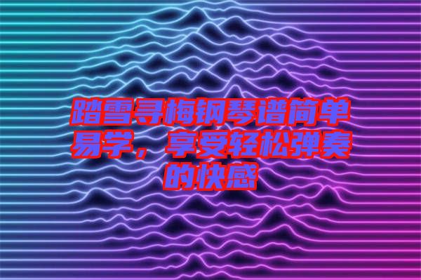 踏雪尋梅鋼琴譜簡單易學，享受輕松彈奏的快感