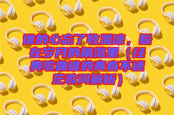 誰的心忘了收溫涼，躲在歲月的角落里（經(jīng)典歌曲誰的青春不迷茫歌詞解析）