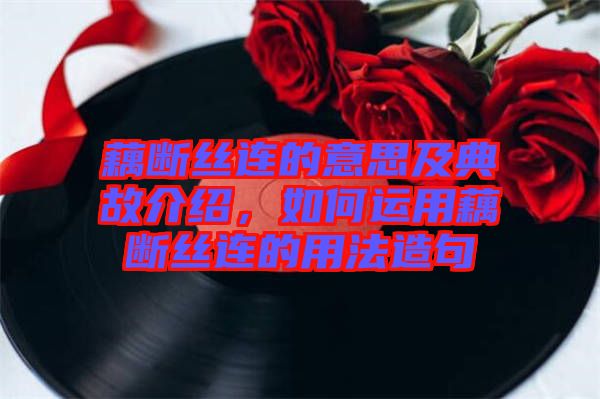 藕斷絲連的意思及典故介紹，如何運(yùn)用藕斷絲連的用法造句