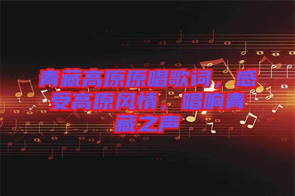 青藏高原原唱歌詞，感受高原風情，唱響青藏之聲