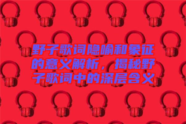 野子歌詞隱喻和象征的意義解析，揭秘野子歌詞中的深層含義