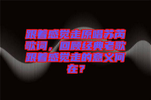 跟著感覺(jué)走原唱蘇芮歌詞，回顧經(jīng)典老歌跟著感覺(jué)走的意義何在？