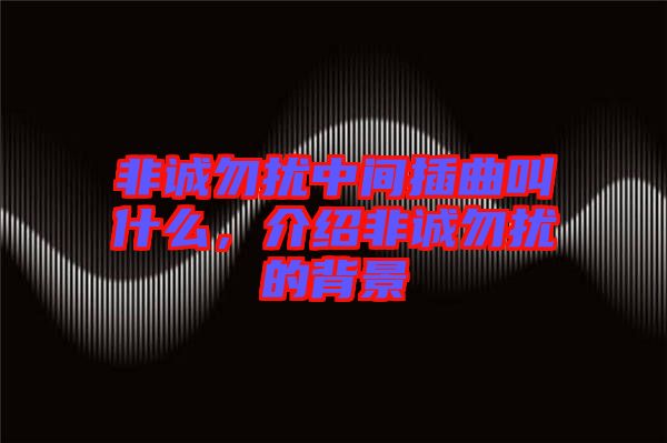 非誠勿擾中間插曲叫什么，介紹非誠勿擾的背景