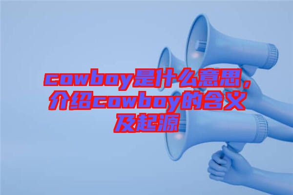 cowboy是什么意思，介紹cowboy的含義及起源