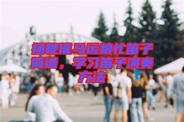 揚(yáng)鞭催馬運(yùn)糧忙笛子簡譜，學(xué)習(xí)笛子演奏方法